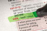 Sale definition highlighted in green