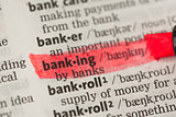 Banking definition highlighted in red
