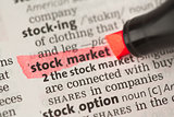 Stock market definition highlighted in red