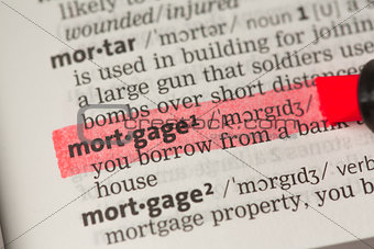 Mortgage definition highlighted in red