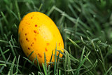 Yellow speckled easter egg