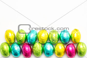Colourful foil wrapped easter eggs