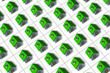 Green roofed 3d houses