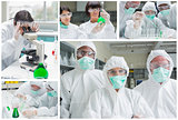 Collage of laboratory workers