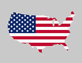 USA flag map