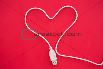 Cable USB in form of heart