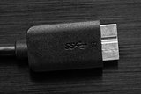 Close up of tip of cable USB SS