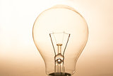 Close up of clear light bulb