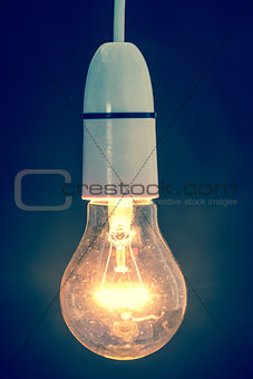 Close up of dazzling light bulb