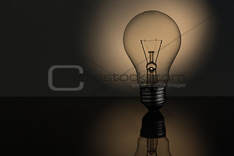 Filament light bulb with copy space