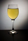 Wine glass full of white wine