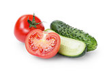 sliced tomato and cucumber
