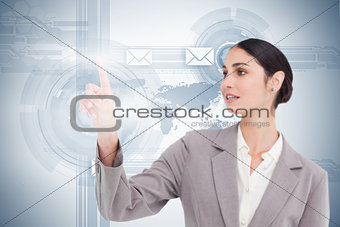 Businesswoman using futuristic interface