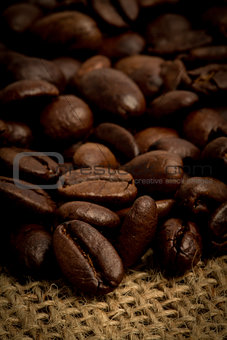 Mound of coffee beans