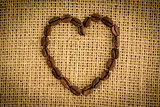 Heart made out of coffee beans