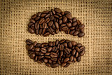 Coffee beans formed into shape