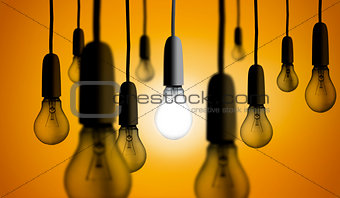 Light bulb glowing