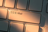 Keyboard with close up on e-mail button