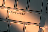 Keyboard with close up on e-commerce button
