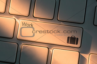 Keyboard with close up on work button