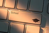 Keyboard with close up on school button