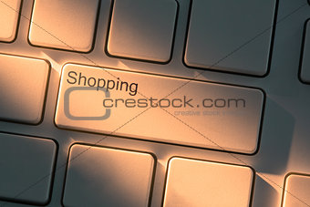 Keyboard with close up on shopping button