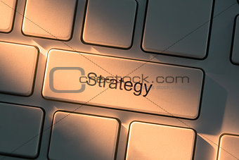 Keyboard with close up on strategy button