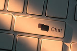 Keyboard with close up on chat button