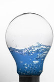 Sparkling water inside light bulb
