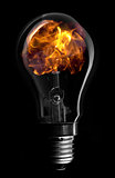 Flame inside light bulb