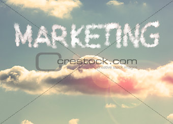 Clouds spelling out marketing