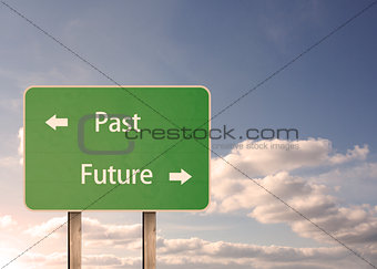 Past and future road sign
