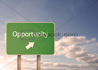 Opportunity road sign