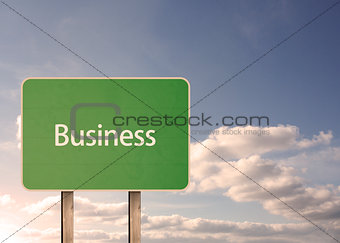Business road sign
