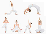 Collage of woman doing yoga