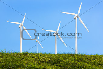 Four turbines on the grass