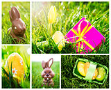 Collage of easter chocolate