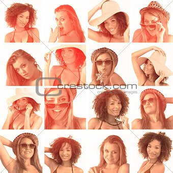 Collage of various pictures of woman