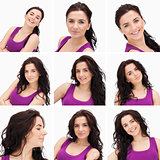Collage of woman with curly hair