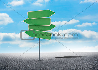Illustration of empty signposts