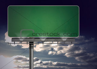 Blank green billboard