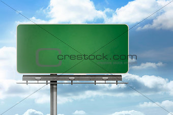 Blank billboard standing over blue sky