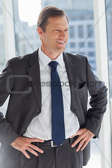 Businessman with his hands on hips