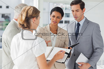 Business people making an appointment