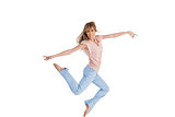 Graceful woman jumping
