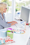 Interior designer working on her computer