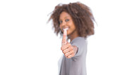 Attractive woman giving her thumb up