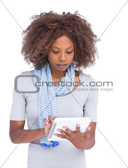 Attractive woman using tablet