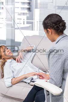 Woman and therapist during session
