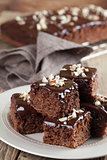 Gingerbread cake with chocolate and hazelnuts